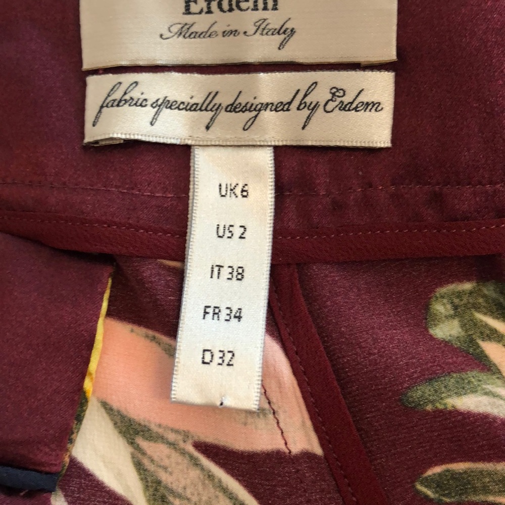 NWT Erdem Gianna Silk trouser in Garden - Picture 4 of 6